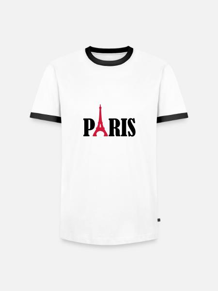 Paris - Men's Ringer Shirt - white/black