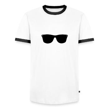 retro - Männer Kontrast-T-Shirt - Weiß/Schwarz - Vorne - AI Model Female 172 light (172cm) & AI Model Male 178 dark (178cm)