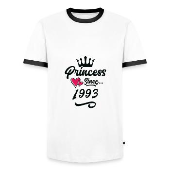 1993 Princess Birthday - Men's Ringer Shirt - white/black - Front - AI Model Female 172 light (172cm) & AI Model Male 178 dark (178cm)