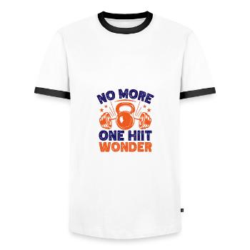 Fitness Fanatics No Hiit Wonder Calisthenics Gym - Männer Kontrast-T-Shirt - Weiß/Schwarz - Vorne - AI Model Female 172 light (172cm) & AI Model Male 178 dark (178cm)
