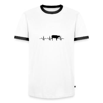Landwirt Bauer Farmer - Männer Kontrast-T-Shirt - Weiß/Schwarz - Vorne - AI Model Female 172 light (172cm) & AI Model Male 178 dark (178cm)
