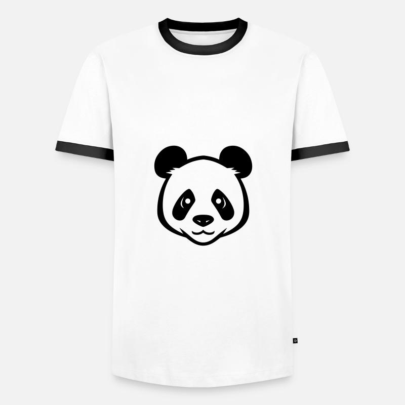 Panda Head - Men's Ringer Shirt - white/black