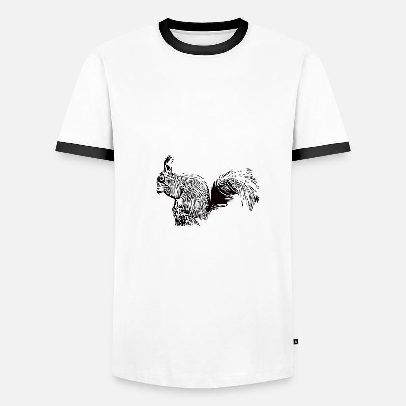 Drollful squirrel - Men's Ringer Shirt - white/black