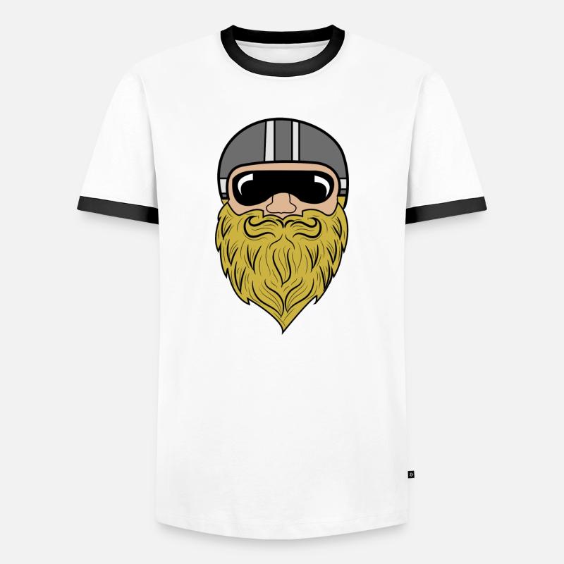 Bart Ziegenbart Bartfrisur Schnurrbart Bartträger - Männer Kontrast-T-Shirt - Weiß/Schwarz