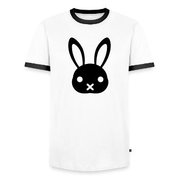 rabbit - Men's Ringer Shirt - white/black - Front - AI Model Female 172 light (172cm) & AI Model Male 178 dark (178cm)