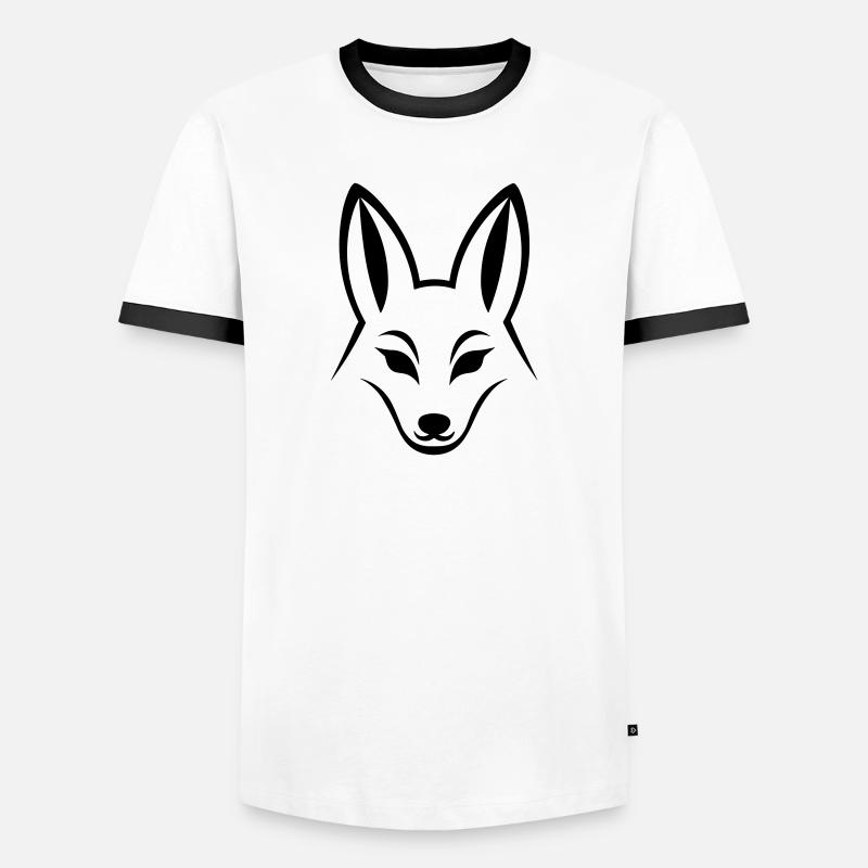 Fuchs - Männer Kontrast-T-Shirt - Weiß/Schwarz