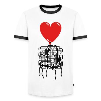 Things are complicated. Valentine's day. I love... - Men's Ringer Shirt - white/black - Front - AI Model Female 172 light (172cm) & AI Model Male 178 dark (178cm)