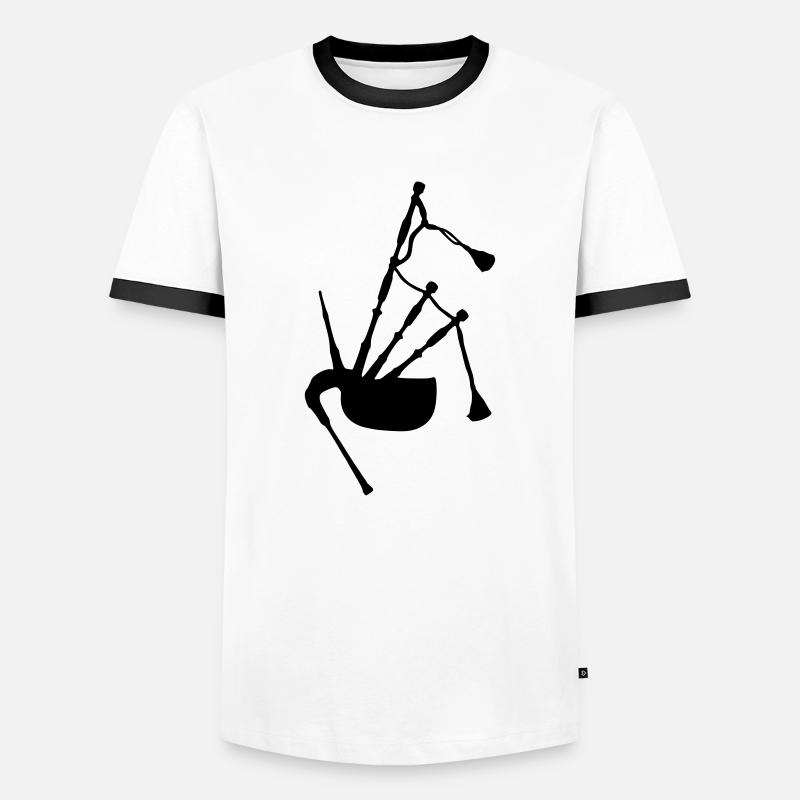 Bagpipe Vector - Männer Kontrast-T-Shirt - Weiß/Schwarz
