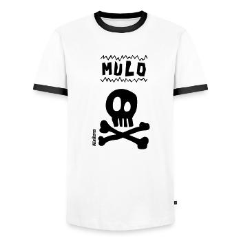 Mulo - Männer Kontrast-T-Shirt - Weiß/Schwarz - Vorne - AI Model Female 172 light (172cm) & AI Model Male 178 dark (178cm)