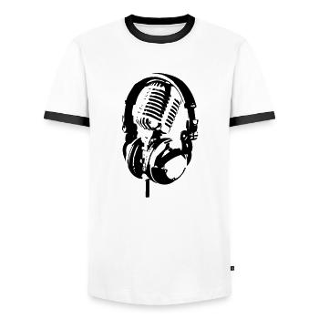 Mice ´n Phones - Männer Kontrast-T-Shirt - Weiß/Schwarz - Vorne - AI Model Female 172 light (172cm) & AI Model Male 178 dark (178cm)
