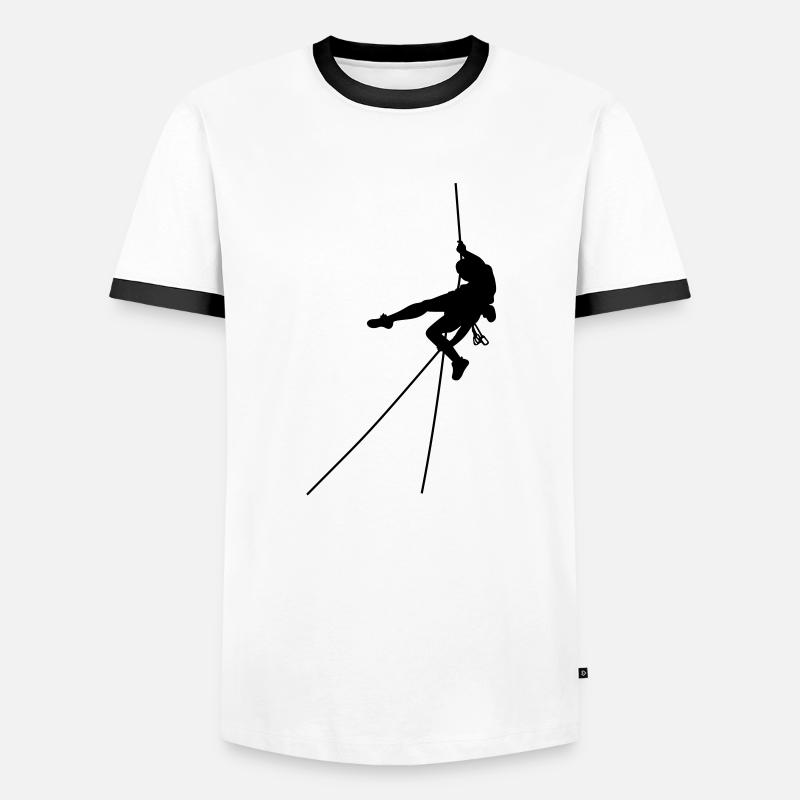 Rock Climbing #3 - Men's Ringer Shirt - white/black