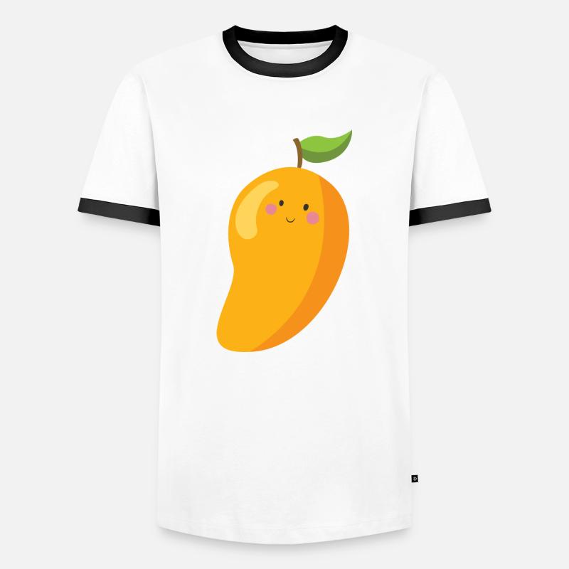 mango - Men's Ringer Shirt - white/black