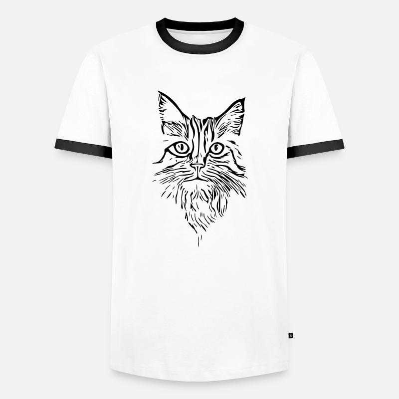 Cat - vector - Men's Ringer Shirt - white/black