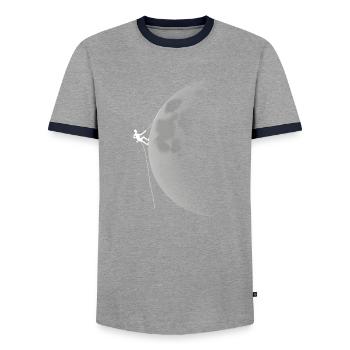 Der Mond ist eskalieren - Männer Kontrast-T-Shirt - Grau/Navy  - Vorne - AI Model Female 172 light (172cm) & AI Model Male 178 light (178cm)