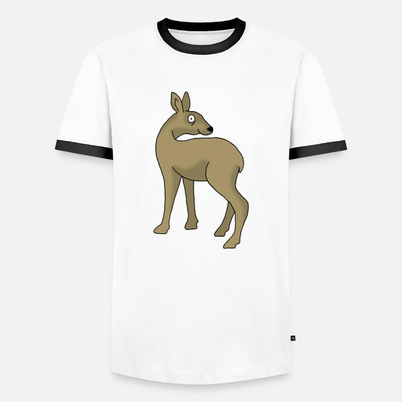 Roe deer - Men's Ringer Shirt - white/black