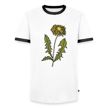 Dandelion colored - Men's Ringer Shirt - white/black - Front - AI Model Female 172 light (172cm) & AI Model Male 178 dark (178cm)