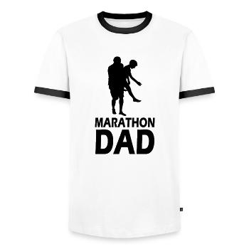 Marathon Triathlon Running joggen Biking Radfahren - Männer Kontrast-T-Shirt - Weiß/Schwarz - Vorne - AI Model Female 172 light (172cm) & AI Model Male 178 dark (178cm)