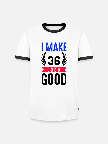 look good 36 - Men's Ringer Shirt - white/black