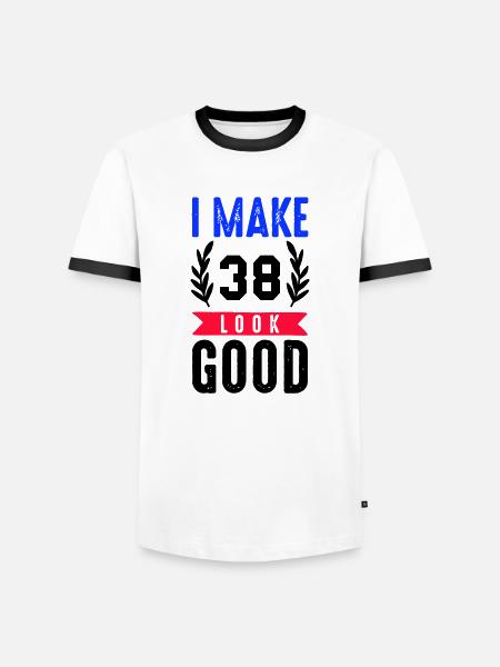 look good 38 - Men's Ringer Shirt - white/black