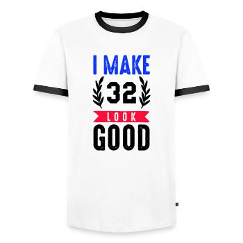 look good 32 - Männer Kontrast-T-Shirt - Weiß/Schwarz - Vorne - AI Model Female 172 light (172cm) & AI Model Male 178 dark (178cm)