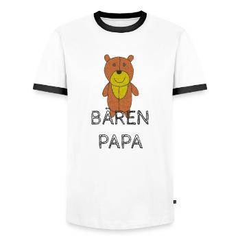 BEARS DADDY - Men's Ringer Shirt - white/black - Front - AI Model Female 172 light (172cm) & AI Model Male 178 dark (178cm)