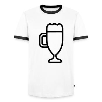 Bière - T-shirt contrasté Homme - blanc/noir - Devant - AI Model Female 172 light (172cm) & AI Model Male 178 dark (178cm)