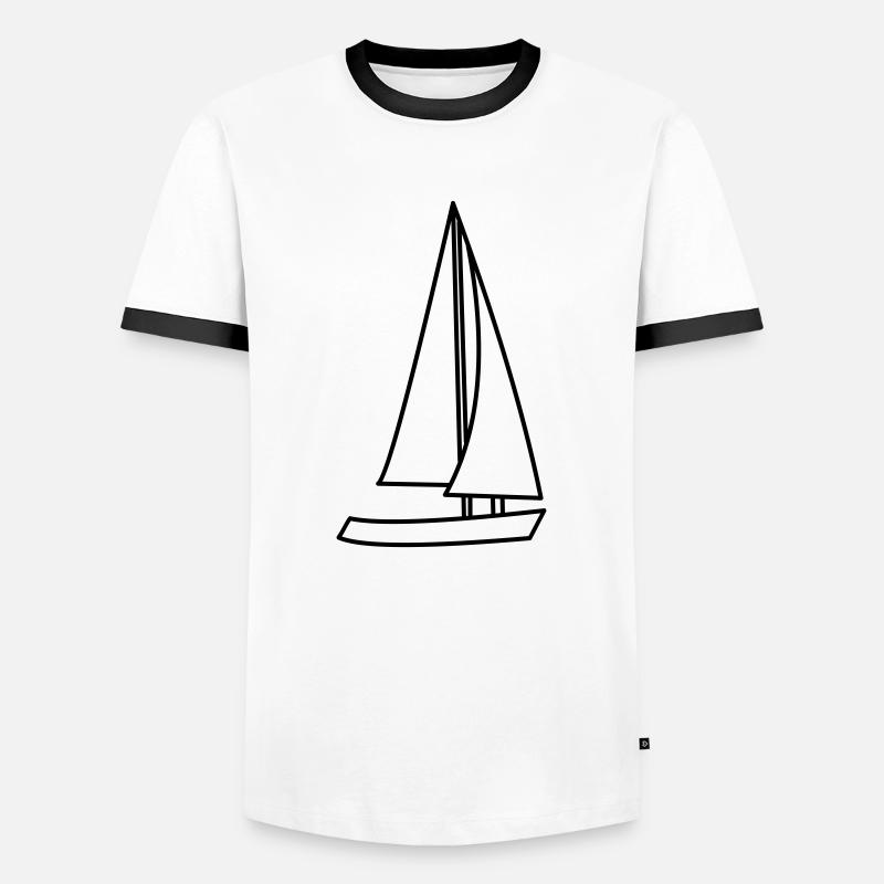 Segelschiff - Männer Kontrast-T-Shirt - Weiß/Schwarz