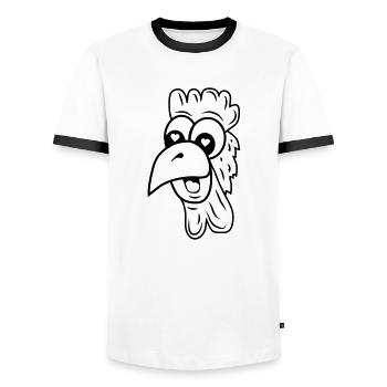 Chicken in love - Men's Ringer Shirt - white/black - Front - AI Model Female 172 light (172cm) & AI Model Male 178 dark (178cm)
