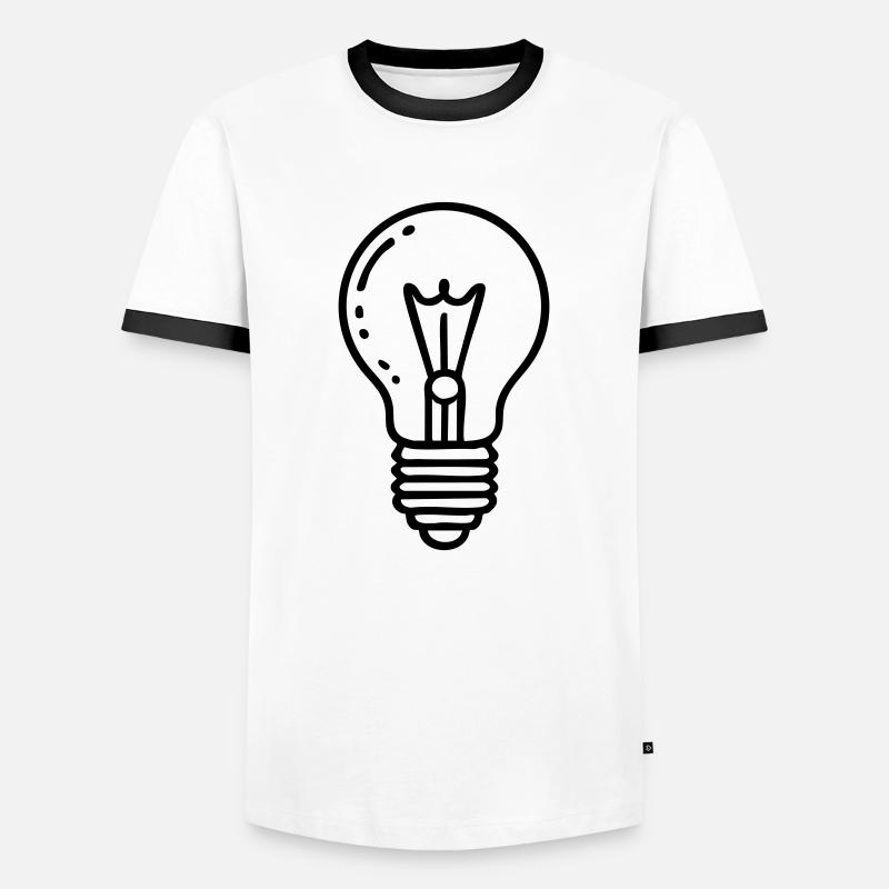Glühbirne Idee - Männer Kontrast-T-Shirt - Weiß/Schwarz