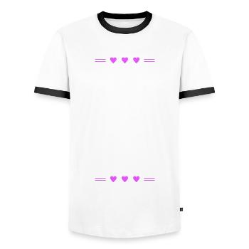 Enterrement de vie de jeune fille 2024 Enterrement de vie de jeune fille - T-shirt contrasté Homme - blanc/noir - Devant - AI Model Female 172 light (172cm) & AI Model Male 178 dark (178cm)
