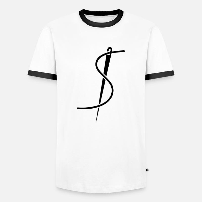 needle - Men's Ringer Shirt - white/black