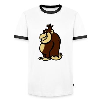 affe süss witzig lustig - Männer Kontrast-T-Shirt - Weiß/Schwarz - Vorne - AI Model Female 172 light (172cm) & AI Model Male 178 dark (178cm)