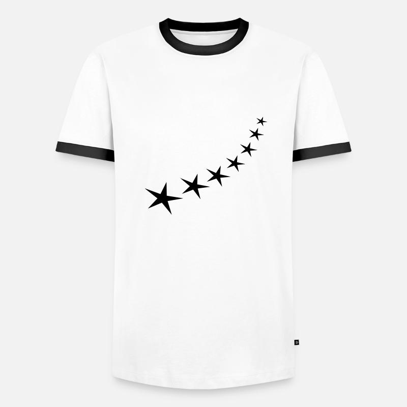 Sternenbogen - Männer Kontrast-T-Shirt - Weiß/Schwarz