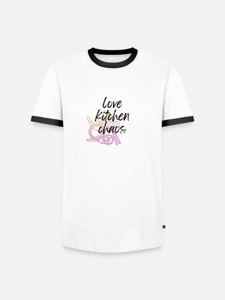 Kitchen chaos - Men's Ringer Shirt - white/black