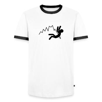 Falling prices (black) - Men's Ringer Shirt - white/black - Front - AI Model Female 172 light (172cm) & AI Model Male 178 dark (178cm)