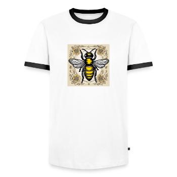 Honigbiene - Männer Kontrast-T-Shirt - Weiß/Schwarz - Vorne - AI Model Female 172 light (172cm) & AI Model Male 178 dark (178cm)