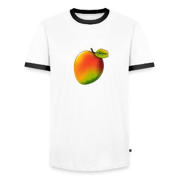 Mango - Style BD - T-shirt contrasté Homme - blanc/noir - Devant - AI Model Female 172 light (172cm) & AI Model Male 178 dark (178cm)