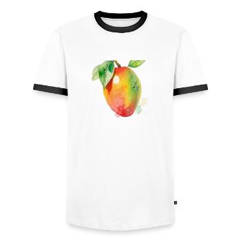 Mangue - T-shirt contrasté Homme - blanc/noir - Devant - AI Model Female 172 light (172cm) & AI Model Male 178 dark (178cm)