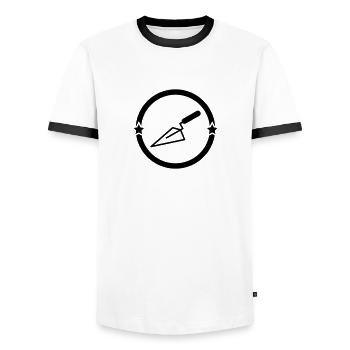 Tiler Tiling Fliesenleger Carreleur Carrelage - Men's Ringer Shirt - white/black - Front - AI Model Female 172 light (172cm) & AI Model Male 178 dark (178cm)