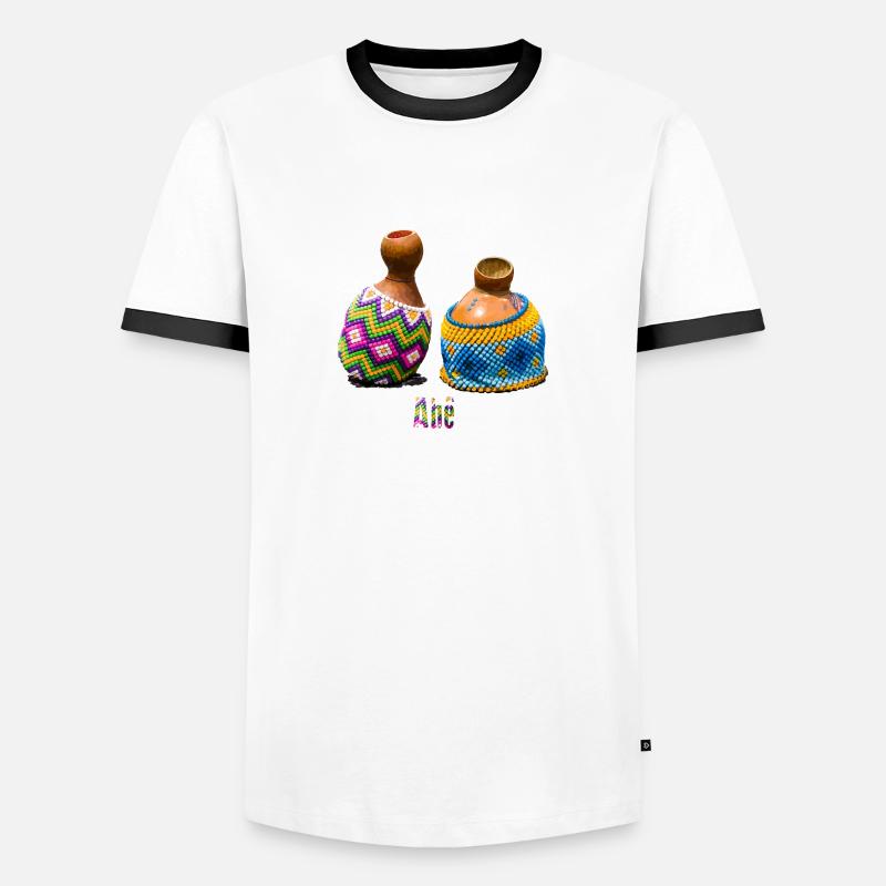 Abê - Carnaval - Men's Ringer Shirt - white/black