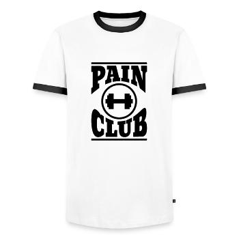 Fitnessstudio - Männer Kontrast-T-Shirt - Weiß/Schwarz - Vorne - AI Model Female 172 light (172cm) & AI Model Male 178 dark (178cm)