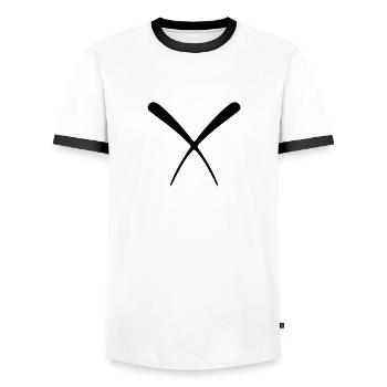 Essstäbchen Chopsticks Sushi - Men's Ringer Shirt - white/black - Front - AI Model Female 172 light (172cm) & AI Model Male 178 dark (178cm)