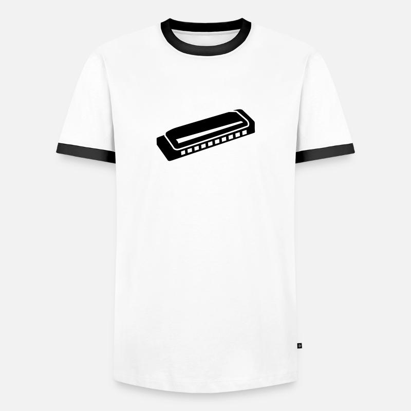 Harmonica - Men's Ringer Shirt - white/black