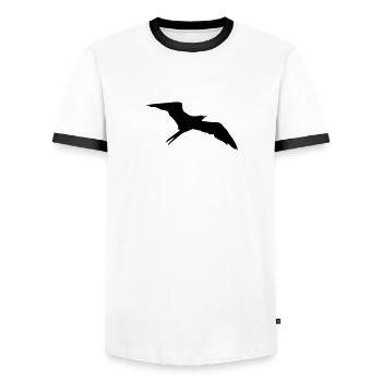 Vogel, Schwalbe - Männer Kontrast-T-Shirt - Weiß/Schwarz - Vorne - AI Model Female 172 light (172cm) & AI Model Male 178 dark (178cm)