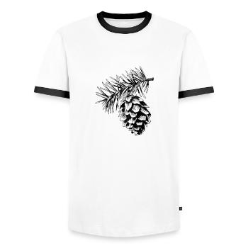 Cône - T-shirt contrasté Homme - blanc/noir - Devant - AI Model Female 172 light (172cm) & AI Model Male 178 dark (178cm)