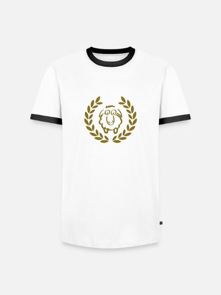 sheep deluxe - Männer Kontrast-T-Shirt - Weiß/Schwarz