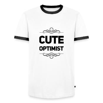 Optimiste mignon - T-shirt contrasté Homme - blanc/noir - Devant - AI Model Female 172 light (172cm) & AI Model Male 178 dark (178cm)
