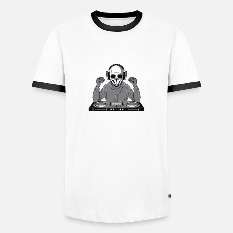 DJ Skull Face - Men's Ringer Shirt - white/black