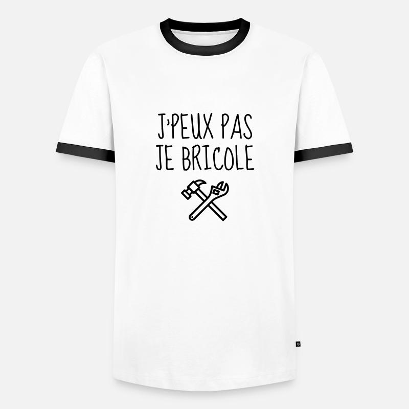 Bricolage / Basteln / Handwerker / DIY - Männer Kontrast-T-Shirt - Weiß/Schwarz