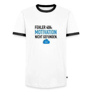 Fehler 404 Motivation - Männer Kontrast-T-Shirt - Weiß/Schwarz - Vorne - AI Model Female 172 light (172cm) & AI Model Male 178 dark (178cm)
